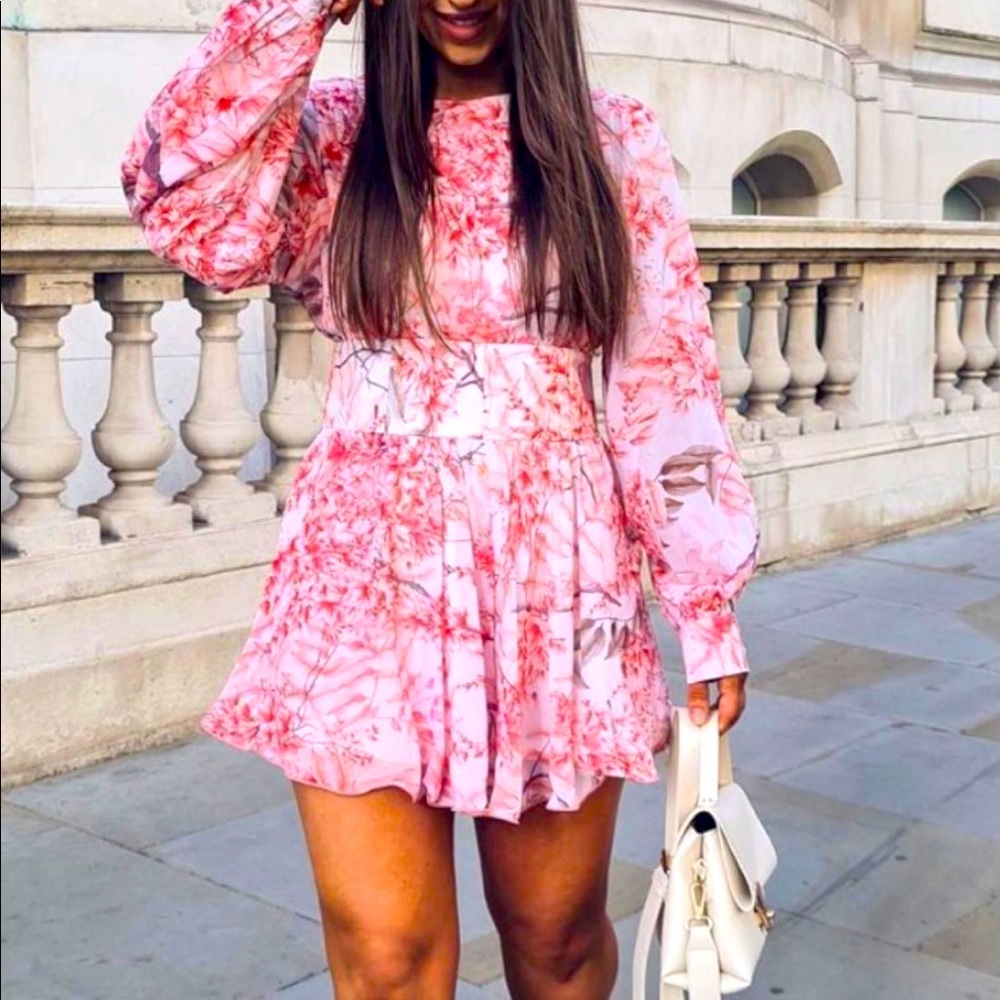 Pink floral romper from In The Style
